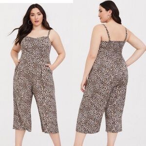 Torrid Leopard Challis Culotte Jumpsuit